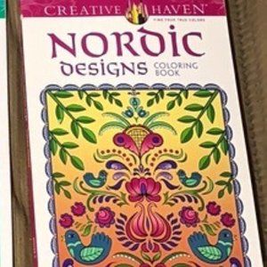 Creative Haven🎄 Nordic Designs Coloring Book Adult/ Teen Art NEW